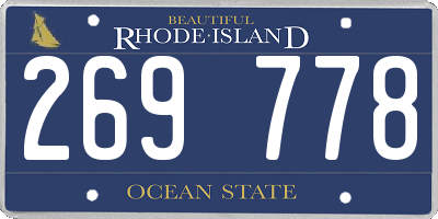 RI license plate 269778