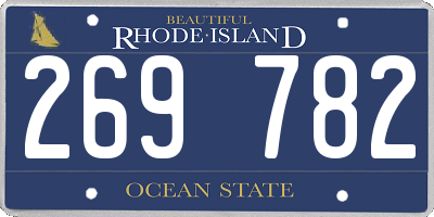 RI license plate 269782