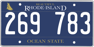 RI license plate 269783