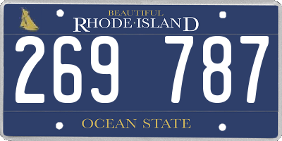RI license plate 269787
