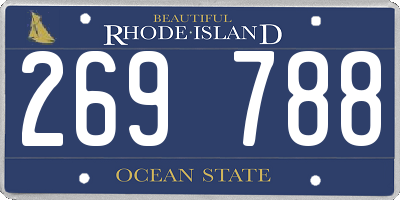 RI license plate 269788