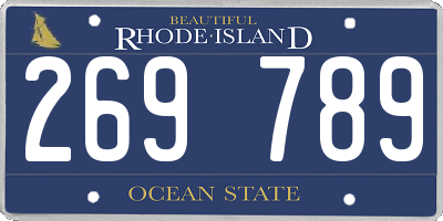 RI license plate 269789