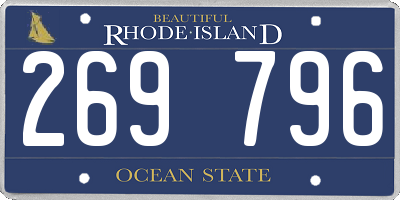 RI license plate 269796