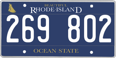 RI license plate 269802