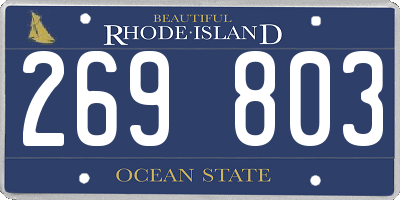 RI license plate 269803