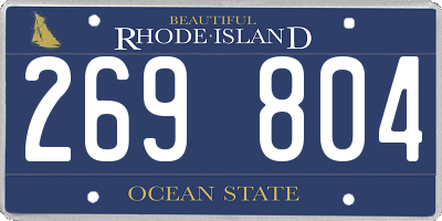 RI license plate 269804
