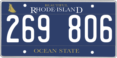 RI license plate 269806