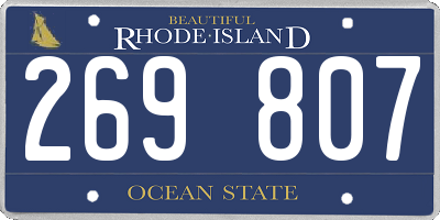 RI license plate 269807