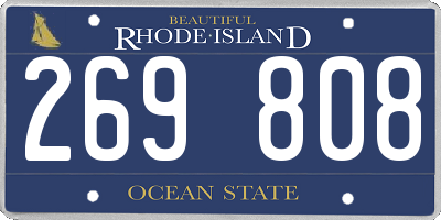RI license plate 269808