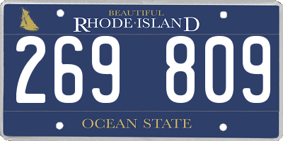 RI license plate 269809