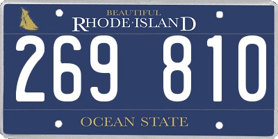RI license plate 269810