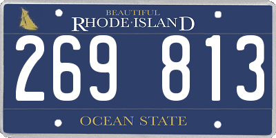 RI license plate 269813