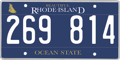 RI license plate 269814