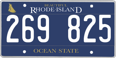 RI license plate 269825