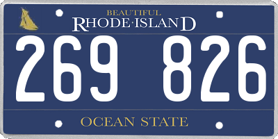 RI license plate 269826