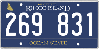 RI license plate 269831