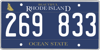 RI license plate 269833