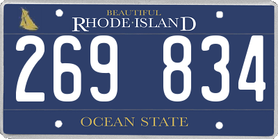 RI license plate 269834