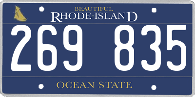 RI license plate 269835
