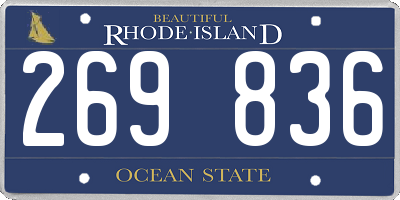 RI license plate 269836