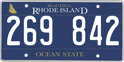 RI license plate 269842