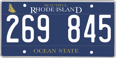RI license plate 269845