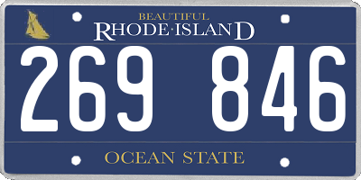 RI license plate 269846