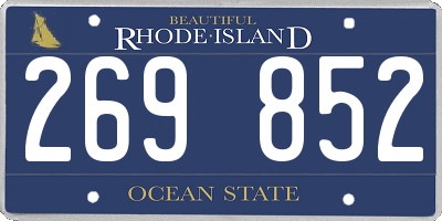 RI license plate 269852