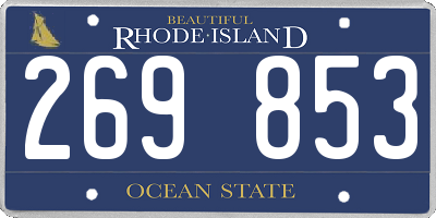 RI license plate 269853