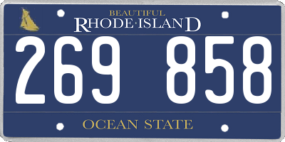 RI license plate 269858