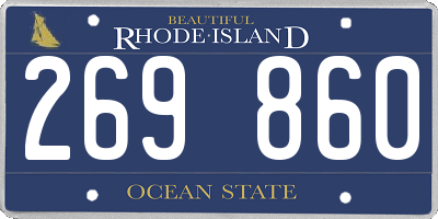 RI license plate 269860