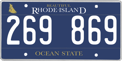 RI license plate 269869