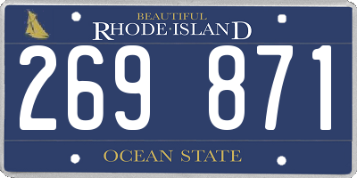 RI license plate 269871