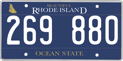 RI license plate 269880