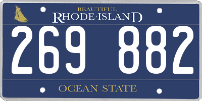 RI license plate 269882