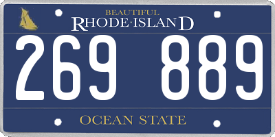 RI license plate 269889