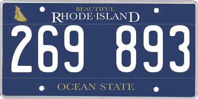 RI license plate 269893