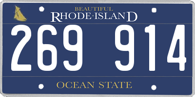 RI license plate 269914