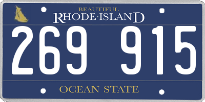 RI license plate 269915