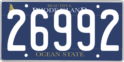 RI license plate 26992