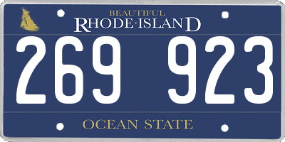 RI license plate 269923