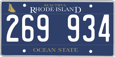 RI license plate 269934