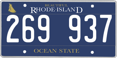 RI license plate 269937