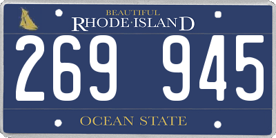 RI license plate 269945