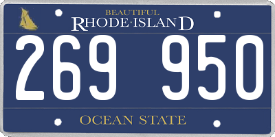 RI license plate 269950