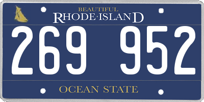 RI license plate 269952