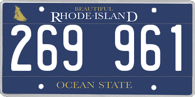 RI license plate 269961