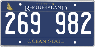 RI license plate 269982