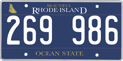 RI license plate 269986