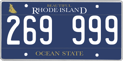 RI license plate 269999